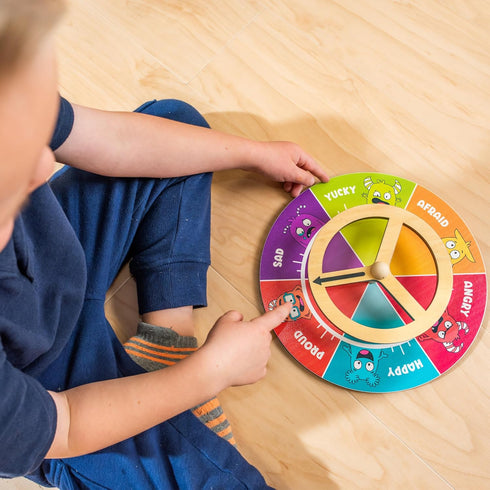 3+ Open The Joy Steer Your Emotions Wheel Wooden Emotional Regulation Steering Toy for Kids | SEL Tool for Toddlers