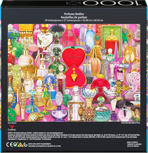 2-Pack of 1000-Piece Jigsaw Puzzles for Adults, Families, and Kids Ages 8 and Up, Perfume and Craft Beer Bottles