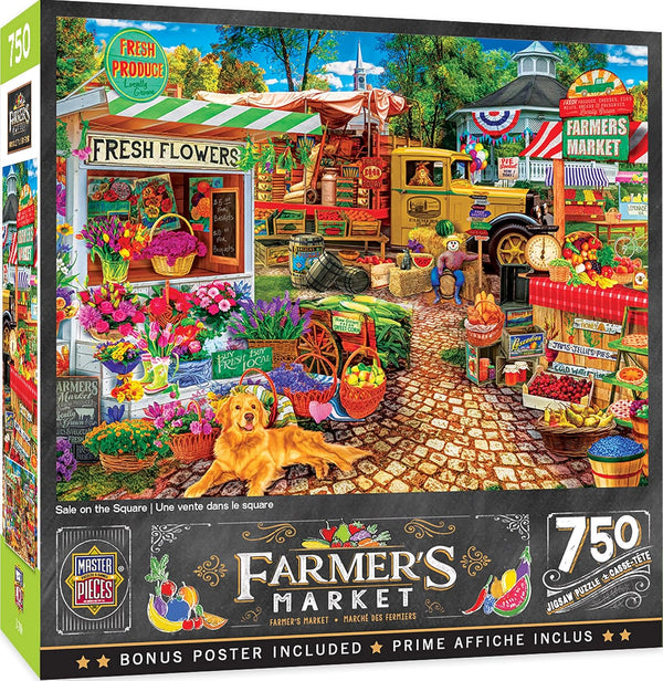 MasterPieces 750 Piece Jigsaw Puzzle - Sale On The Square, 18"x24" for Adults and Family