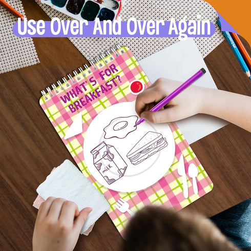 31 SpriteGru Dry Erase Activities Book, Reusable & Erasable Game Pad, Explore and Find, Maze Matching TIC-TAC-Toe Dot