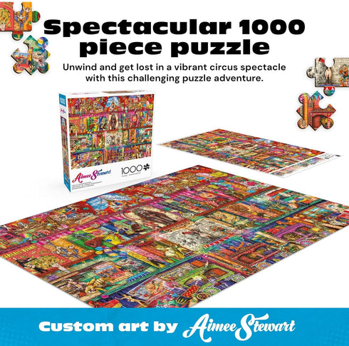 1000 Buffalo Games Aimee Stewart Circus Extravaganza Piece Jigsaw Puzzle for Adults Colorful Circus Art, Includes Large
