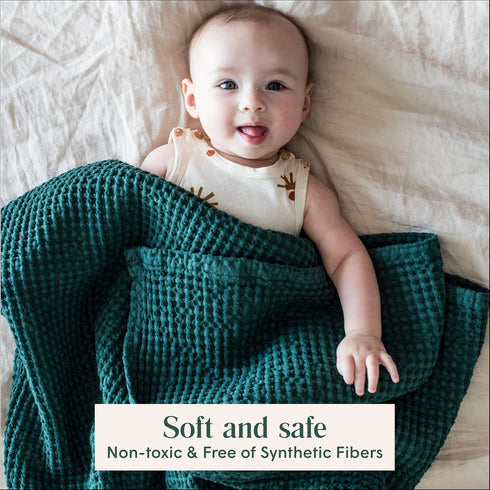 Simka Rose Waffle Baby Blanket Cotton Soft Breathable Swaddle Blanket for Nursery, Stroller & Crib Blanket - Receiving