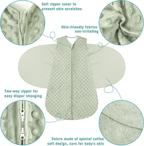Swaddle,0-12 Months,3-Way 3-6 BSTOPPT Newborn Sleep Sack Baby Adjustable Wearable Blanket,Swaddling Sleeping Bag (Beige