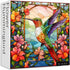 Hummingbird Puzzles for Adults 1000 Pieces, Stained Glass Spring Bird Flower Impossible Art Puzzle, Hard Challenging Bird Garden Jigsaw Puzzle as Home Wall Art Decor