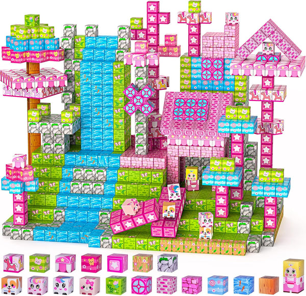 Wxlbr Magnetic Blocks,150PCS Magnetic Building Cube Game,Magnet Blocks Tiles Constructions Toys,STEM Educational Building