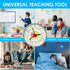 Educational Silent Movement Wall Clock for Teacher's Classrooms and Kid's Bedrooms (Silver/Multicolor Apple)