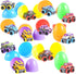 12 JOYIN Pcs Easter Eggs Filled with Pull Back Monster Cars, Easter Trucks Cars for Kids Egg Hunt, Basket Stuffers