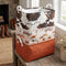 BBSET 3 Pcs Western Bull Boho Rectangle Storage Basket Collapsible Highland Cow Storage