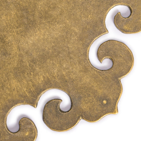 Brass Curled Box Corner Plate – Set of 2, 3.3"