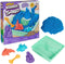 Kinetic Sand Sandbox Set, 1lb Blue Play Sand with 4 Molds and Tools, Sensory Toys for Kids Ages 3+