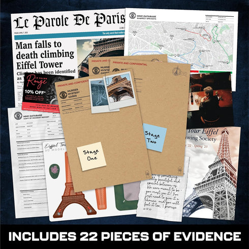 Murder Mystery Cases - Murder At The Eiffel Tower - Unsolved Mystery Game for Adults, Detective Games, Crime Solving Fun