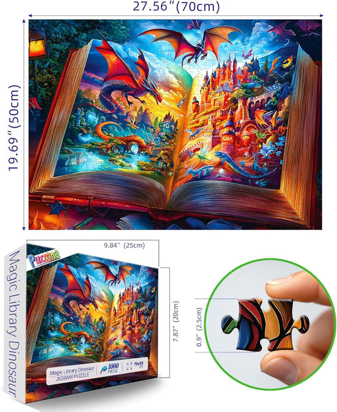 1000 1000 (27.5 19.7 Inch) Jigsaw Puzzles Pieces Magical Storybook Puzzles for Adults Pieces World Fantasy Scene