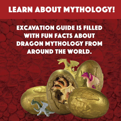 12 MindWare Dig It Up! Discoveries Dragon Eggs Dig Kit - Includes Dragon Eggs with Toys Inside, Chisel Tools
