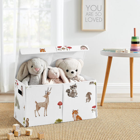 Sweet Jojo Designs Woodland Forest Animals Boy Girl Gender Neutral Unisex Collapsible Toy Storage Box Chest Organizer