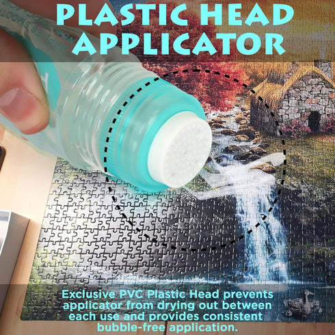 Pack 2 1000/1500/3000 130ml X2 Darice Jigsaw Puzzle Glue Clear, Easy-On Applicator Head, Quick-Drying of Non-Toxic
