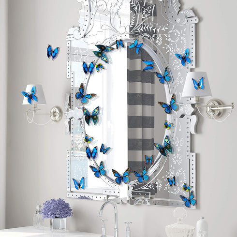 24pcs 3D Vivid Butterfly Art Wall Stickers, DIY Decor for Nursery, Bathroom & Office
