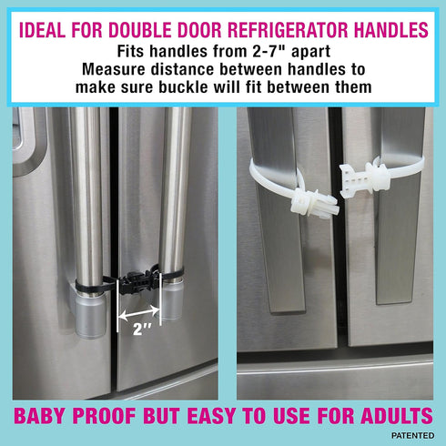 KisCords /4 Pack Baby Safety Cabinet Locks for Handles Child Safety Cabinet Latches for Home Safety Strap for Baby