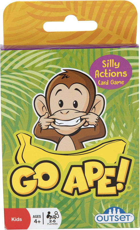Go Ape! Travel Card Game for Kids - Twist on Go Fish, Act Out Monkey Picture on Card, Ages 4 and Up