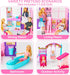 Doll House Portable & Foldable Dollhouse with 60+ Pcs & 2 Dolls, Playhouse Toy for Kids