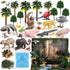 37PCS Rainforest Animals Figures Toys Set, Rainforest Diorama Supplies Include Jungle Animal