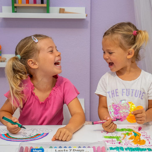 12 TPG-395 The Pencil Grip Magic Tri Stix, Non-Toxic and Washable Markers For Kids, Assorted Markers