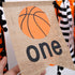1st WAOUH Basketball Highchair Banner - High Chair Banner for Birthday, Cake Smash Photo Prop, Fabric Rag Garland