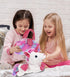 DolliBu Cotton Candy Pink Unicorn Plush Toy Pet Carrier, Cute Stuffed Animal Purse for Girls with Removable Sparkly Toy