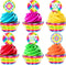 POP parties Ink Tie Dye Cupcake Toppers and Wrappers, 48 Count in Multicolored Pastel and Bright Colors