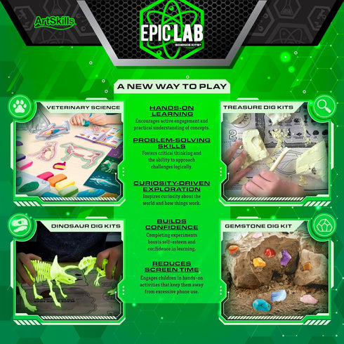 30 ArtSkills Epic Lab Dig Kit, Ocean Discovery STEM Treasure Hunting Science Kit Arts & Crafts Activity, Assorted