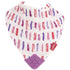 Nuby Reversible 100% Natural Cotton Muslin Teething Bib, 3 Piece Set, Pink, Aqua, Purple, Flower, Butterfly, Stripes