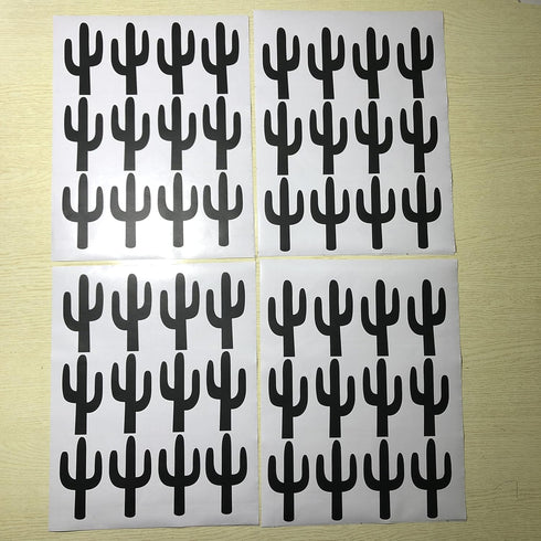 JOYRESIDE 48 Pieces/Set Cactus Vinyl Wall Decals for Baby Kids Bedroom Living Room Art Decor YMX20 (Black)