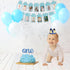 1st Package PartyHooman Boy Birthday Decors: With Photo Banner, Backdrop, Crown, High Chair Banner & Supplies