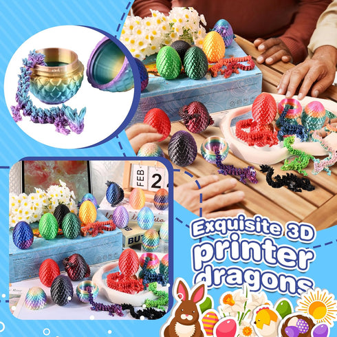 24pcs 3D Printed Dragon Eggs, Articulated Dragon Fidget Toys for Party Favors, Unique Birthday Gift for Kids Teens