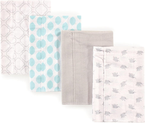 Luvable Friends Unisex Baby Cotton Flannel Burp Cloths, Elephant, One Size