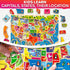 QUOKKA Wooden Puzzles for Kids Ages 4-6, 3 Educational Toddler Puzzles, USA, World, Space Maps, Gift for Boys and Girls