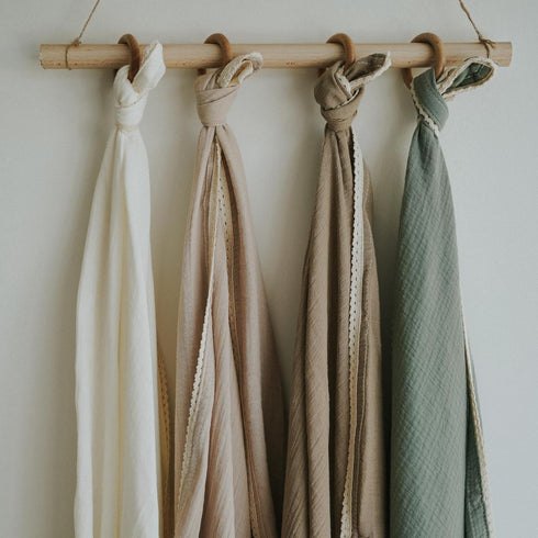 DORMIKID Muslin Baby Swaddle Blankets Organic Cotton Extra Soft Oeko-TEX Standard Newborn Swaddling Receiving Wrap