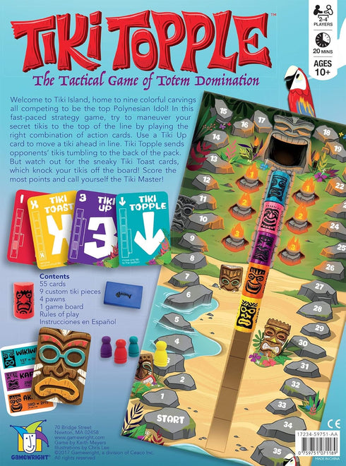 Gamewright Tiki Topple - Tactical Board Game of Totem Domination, Multi-colored, for Ages 10 to 15