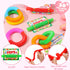 30 Packs JOYIN Valentines Day Pop Tubes Fidget Toys for Kids, Stretchy Tube Stress Relief Fidget Toy for Kids