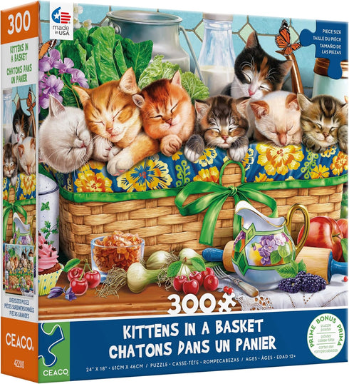 Ceaco - Kittens in a Basket - 300 Piece Jigsaw Puzzle