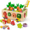 Coogam Montessori Fine Motor Toys for Baby Toddler, Wooden Shape Sorter Carrot