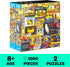 2-Pack of 1000-Piece Jigsaw Puzzles, Retro Comics and Fruit Labels, Puzzles for Adults and Kids Ages 8+, Amazon Exclusive