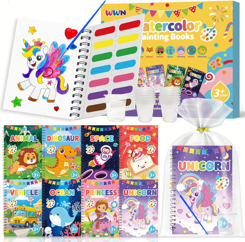 WWN 48 Water Coloring Books Party Favors: Bulk Mini Kids Birthday Favor, Goodie