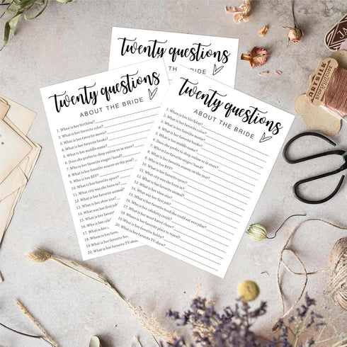 White Theme Bridal Shower Games for 25 Guests - Wedding Shoe Game, Wedding Advice Cards for Reception