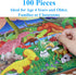 Think2Master 100 Pieces Dinosaurs Jigsaw Puzzle - Fun Colorful Educational Toy for Kids Ages 4-8