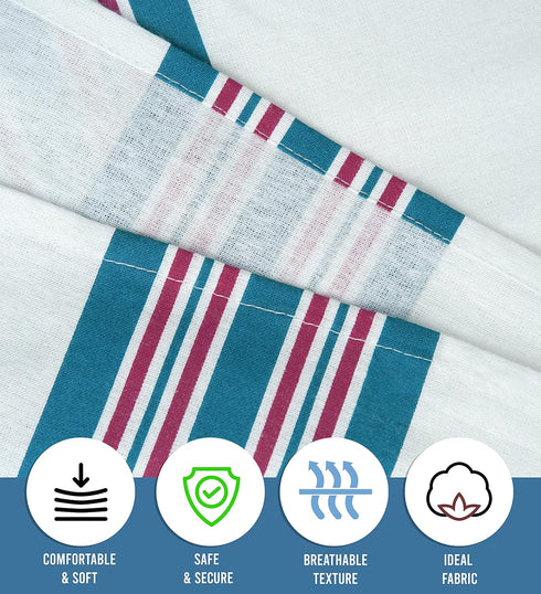 Lenenz 100% 30 40 inch (6) Baby Receiving Blankets, Cotton Flannel Receiving Blanket, Perfect for swaddling & Wrapping