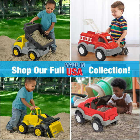 American Plastic Toys Kids’ Gigantic Loader Truck, Made in USA, Tilting Dump Bucket, Knobby Wheels, Ages 2+