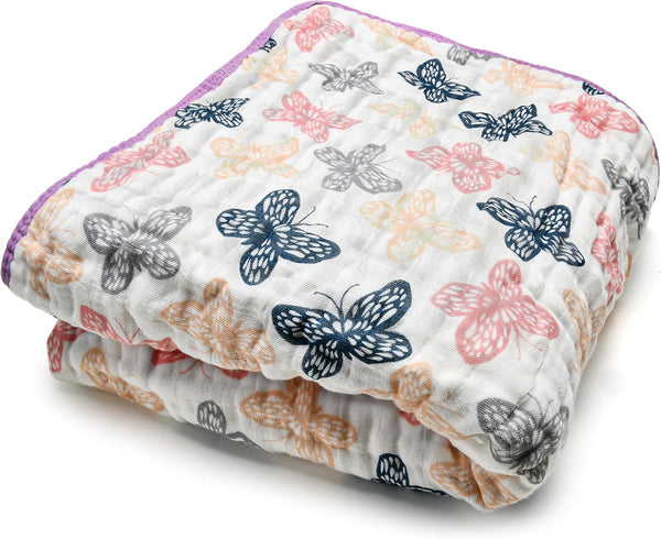 ZPECC Muslin Baby Blanket Thicker, 30x40 Organic Cotton Newborn Receiving Quilt Hypoallergenic