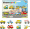 PicassoTiles 8pc Magnet Building Blocks Metro City, Vehicle Magnetized Action Figures, STEAM Educational Toys