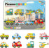 PicassoTiles 8pc Magnet Building Blocks Metro City, Vehicle Magnetized Action Figures, STEAM Educational Toys