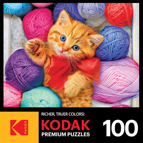 RoseArt - Kodak Premium - Cuddly Yarn Box - 100 Piece Jigsaw Puzzle for Kids and Adults